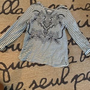 Anthropology Knit Top with embroidery